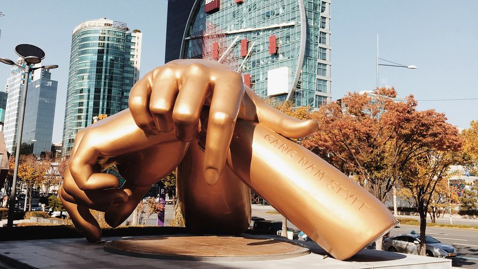 Psy's hit song has been immortalised in a statue in Gangnam.