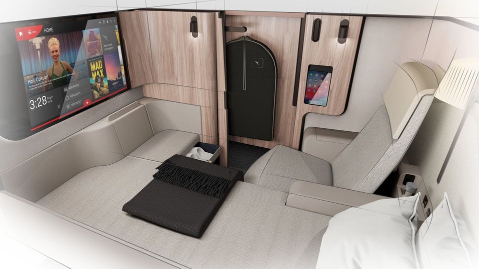 A first class suite on Qantas' 'Project Sunrise' Airbus A350.