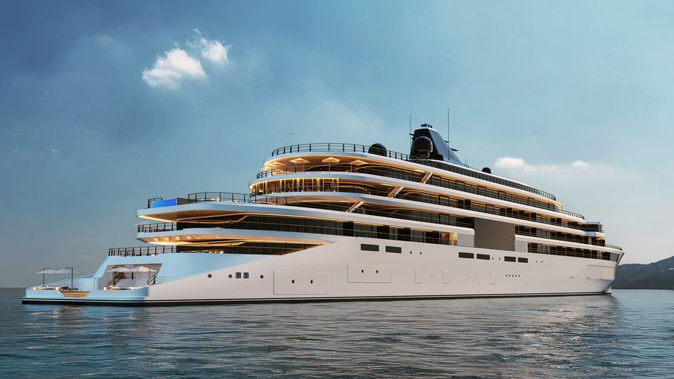A render of Aman's Project Sama, set to launch in 2025.. SINOT Yacht Architecture & Design