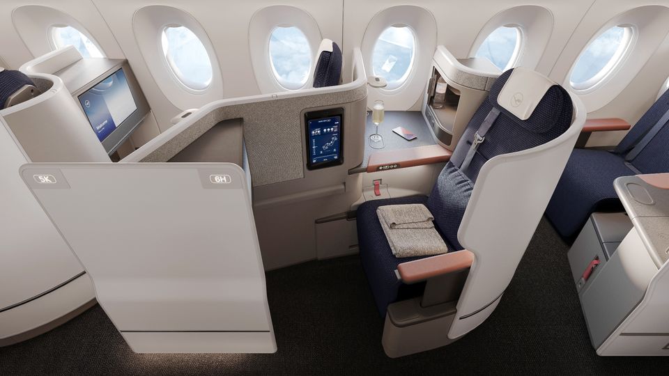 Lufthansa's entry-level Classic business class seat.