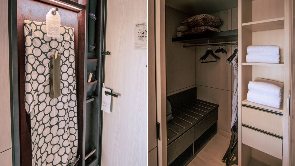 Ample wardrobe space is provided.
