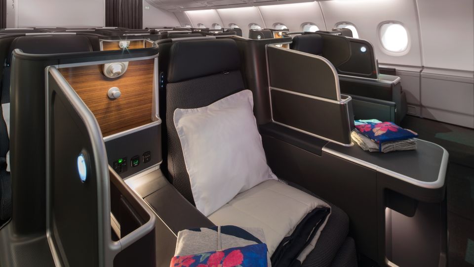 Business class on the refurbished Qantas A380s.