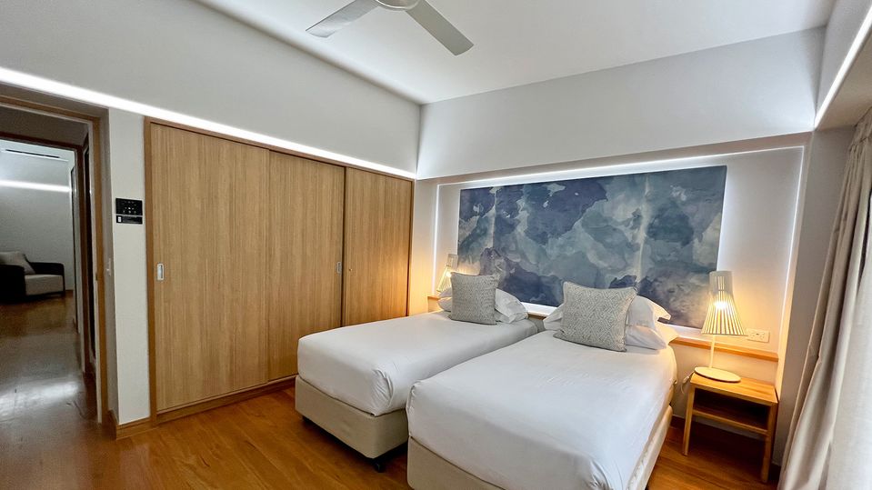 The second bedroom features ample storage space.