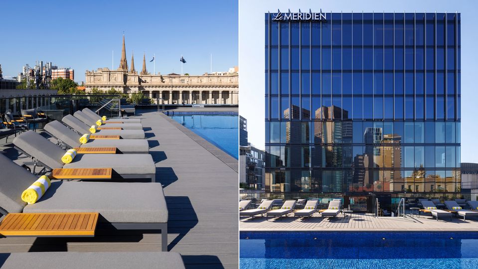 Take a dip in the hotel's rooftop pool, while also soaking in the view.