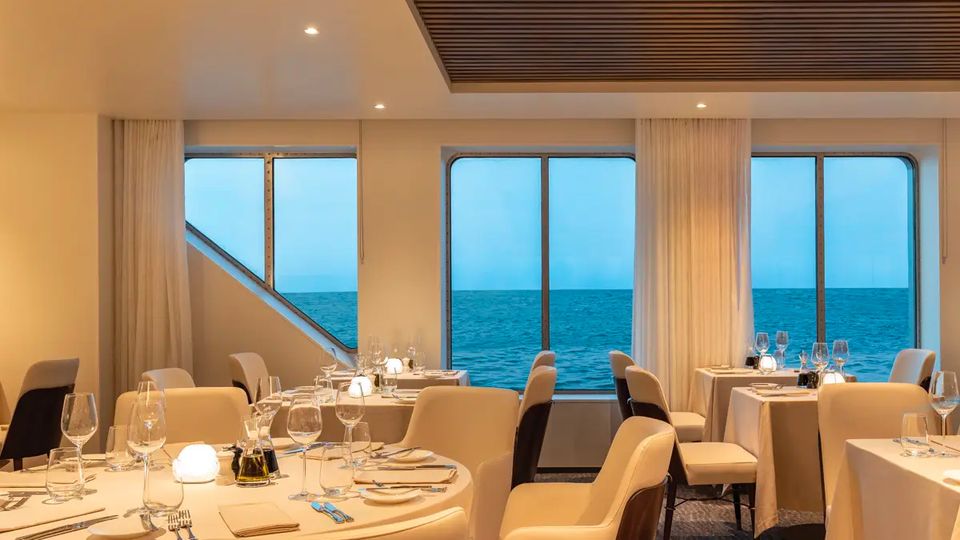 Silver Origin boasts multiple dining venues, in addition to 24 hour room service.. Silversea