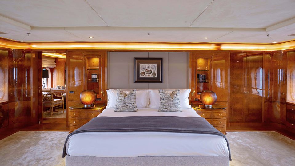 One of the Aqua Mare's lavish suites.. Aqua Expeditions