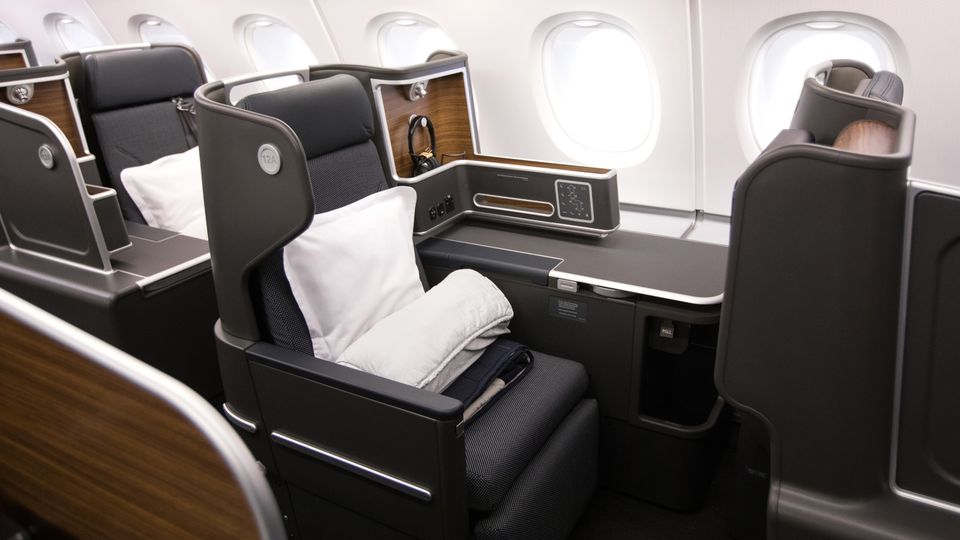 Qantas' Boeing 787 Sydney-Auckland-New York business class.