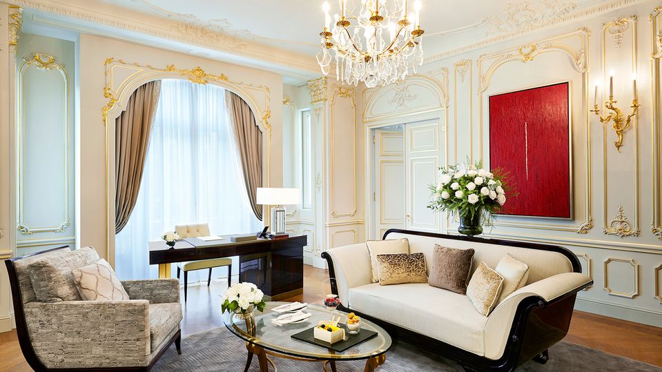 The hotel's suites are a mix of the old world and new.