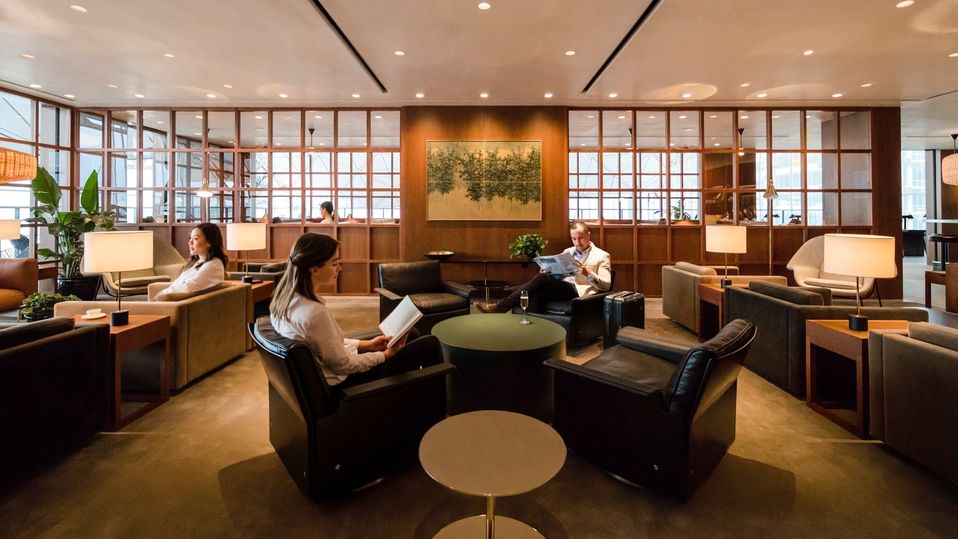 Cathay Pacific's The Deck lounge.