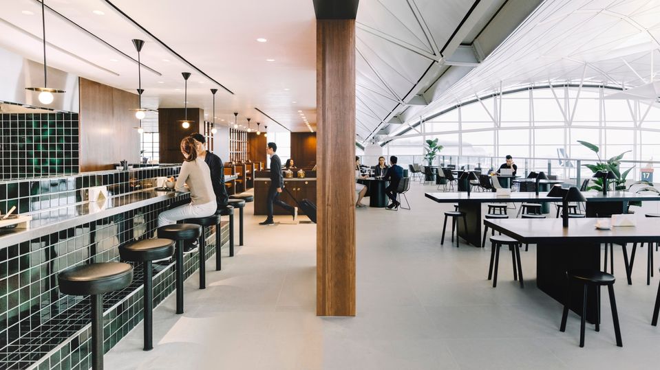 Cathay Pacific's The Deck lounge.