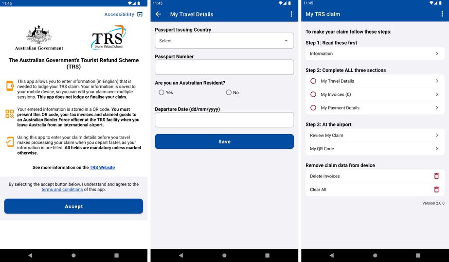 The TRS App saves you time in completing your GST rebate claim.