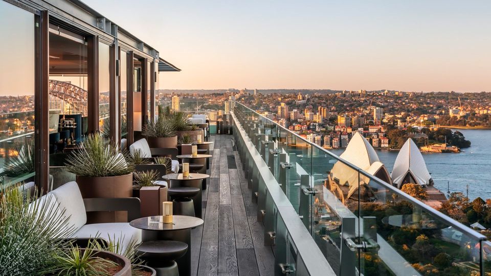 Breathe in stellar views of Sydney from the hotel's rooftop Aster Bar.