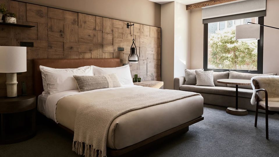Slip into relaxation in the hotel's highly-textured guest rooms.