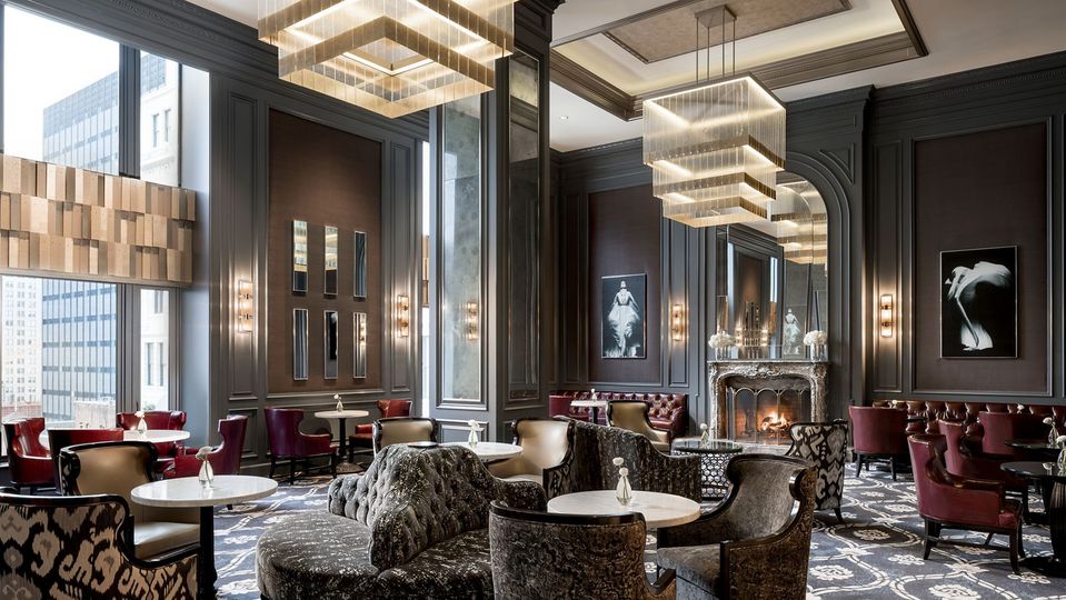 Eclectic seating and contemporary artworks add to the Lobby Lounge's modern vibe.