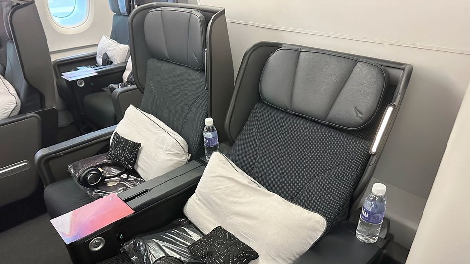 Qantas A380 premium economy: the last rows in the cabin.