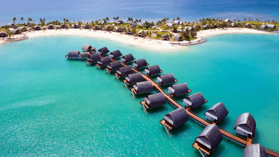 Overwater indulgence awaits at the Marriott.. Fiji Marriott Resort Momi Bay