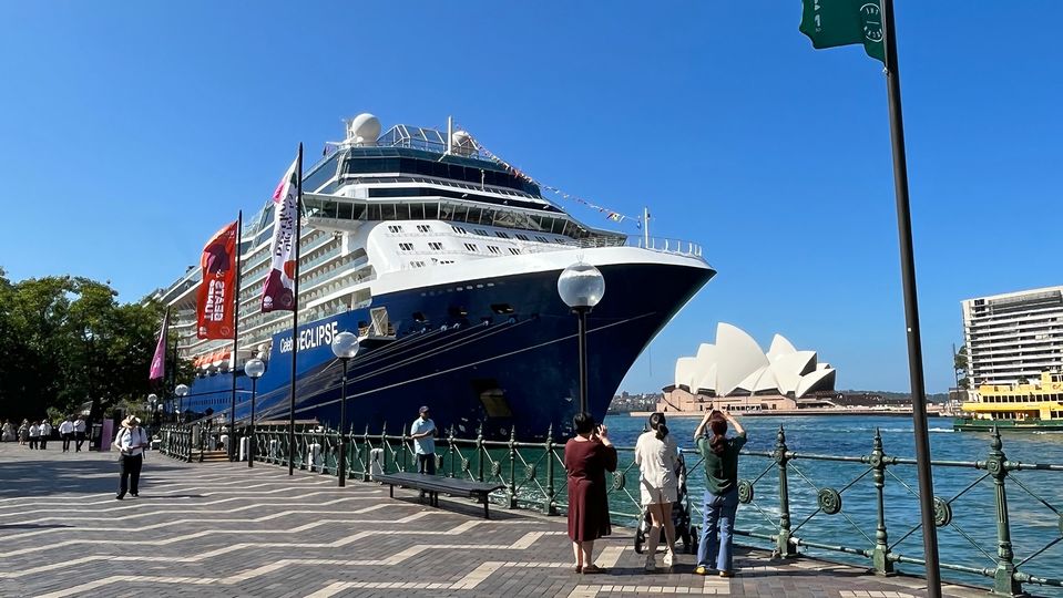 The Eclipse docked at the Overseas Passenger Terminal overlooking Circular Quay.