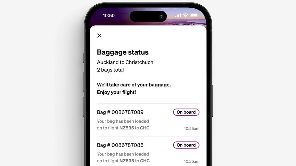 Air New Zealand's app is getting a bag-tracking update.