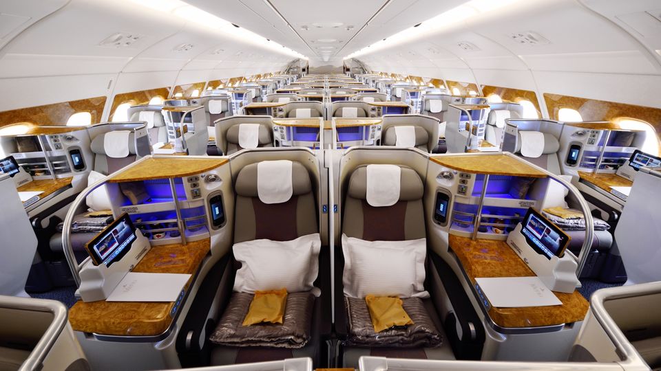 Emirates A380 business class.