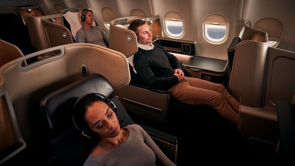 Qantas introduced its modern Business Suite with the A330s in 2014.
