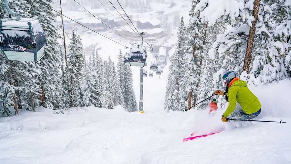 Powdery-soft snow at Winter Park.. Winter Park