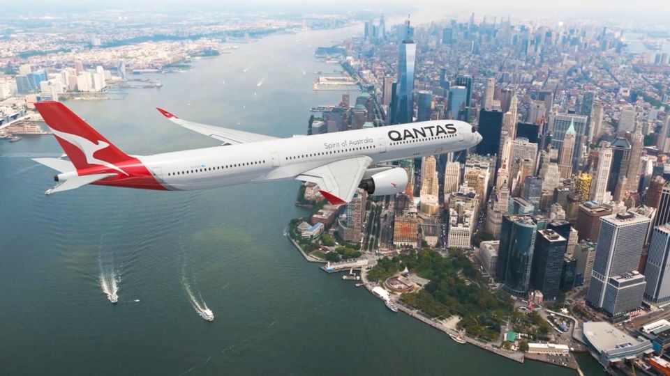 The Qantas Airbus A350s will pioneer non-stop flights to New York and London.