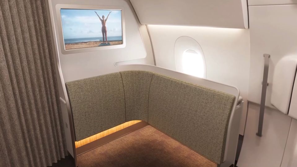 The Qantas A350 Wellbeing Zone.