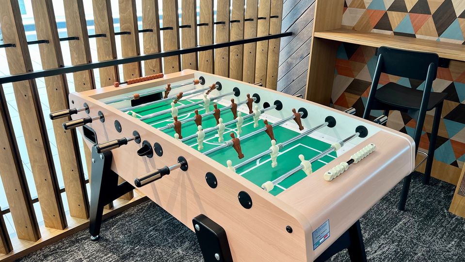 You'll be the envy of those seated just outside at this foosball table.