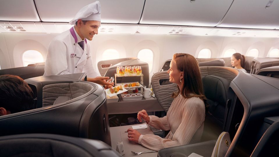 Turkish Airlines is renowned for its business class meals and service.