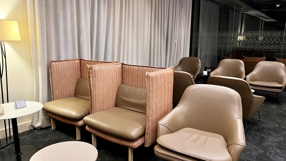 Privacy lounges with the VIP area behind.