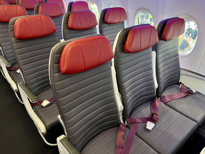 Standard economy seats onboard the 737 MAX