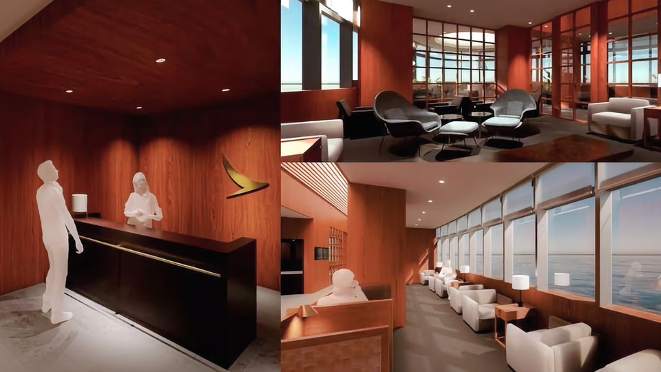 Concept images for Cathay Pacific's Shekou Ferry Pier Lounge.