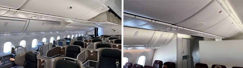 If you know where to look on a Boeing 787, you can see where crew rest areas are located right above you.