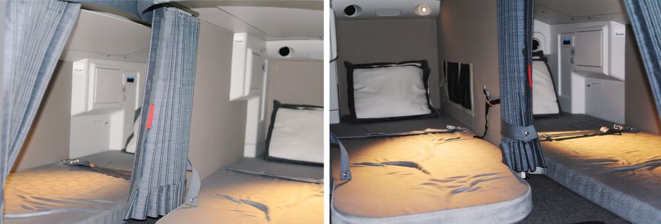 The crew rest area of the Airbus A350.