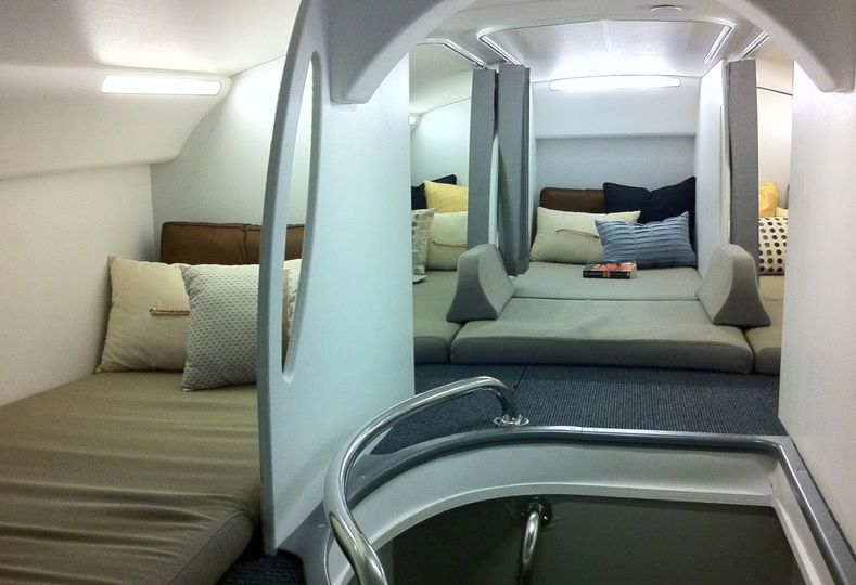 Boeing's standard  crew rest area above the economy cabin of the 787.