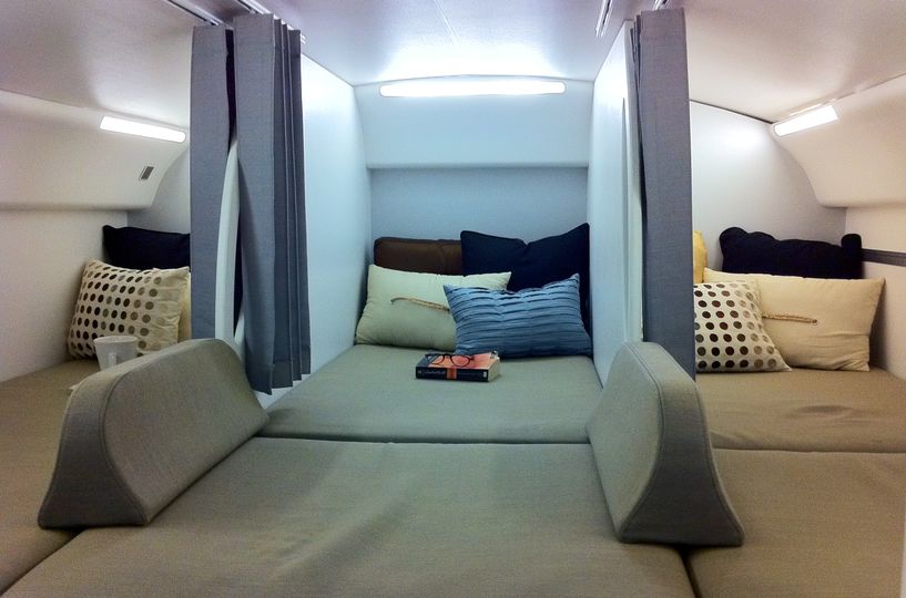 Boeing's standard  crew rest area above the economy cabin of the 787.