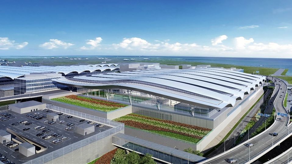 Terminal 2, with its own take on HKG's swooping rooflines, is expected to be ready by the end of 2024.