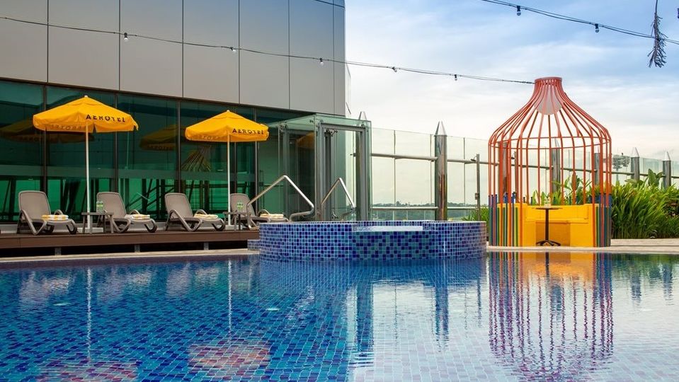 Do some laps during your layover at the Aerotel swimming pool at Singapore's Changi Airport T1.