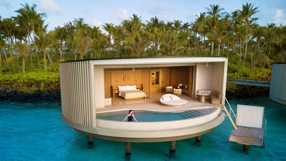 The resort's rather distinctive Lagoon Pool Villa.