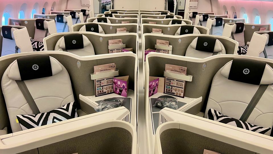 Business class onboard the new Fiji Airways A350.