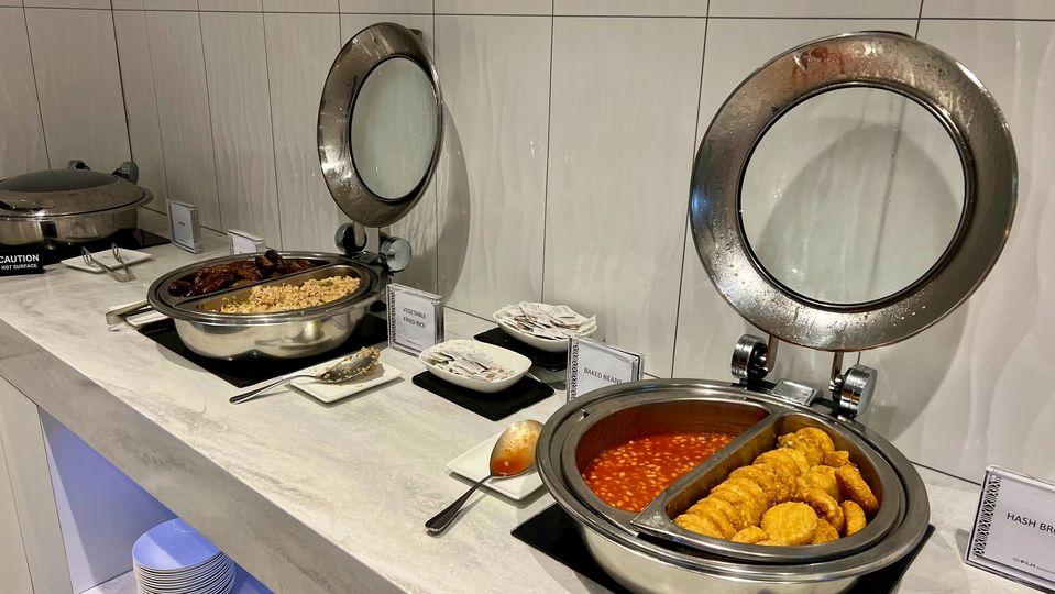 The hot buffet selection includes all the favourites, plus a couple of extras.