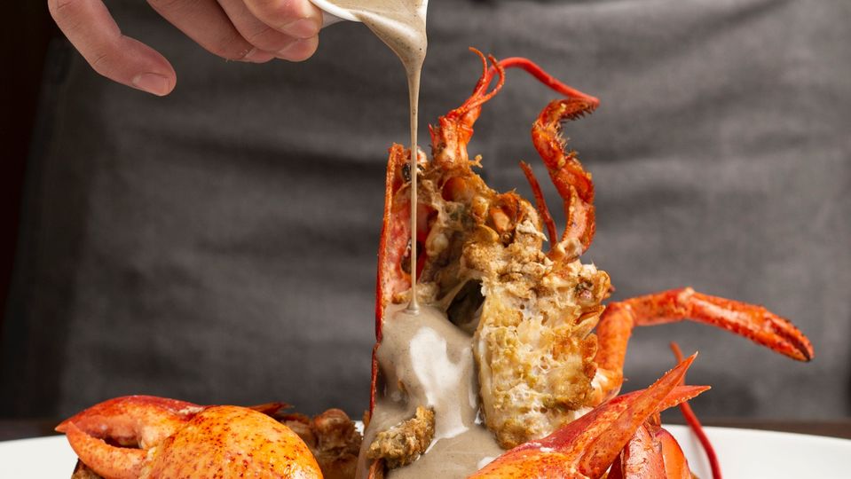 Whole roasted Maine lobster at Cut by Wolfgang Puck.