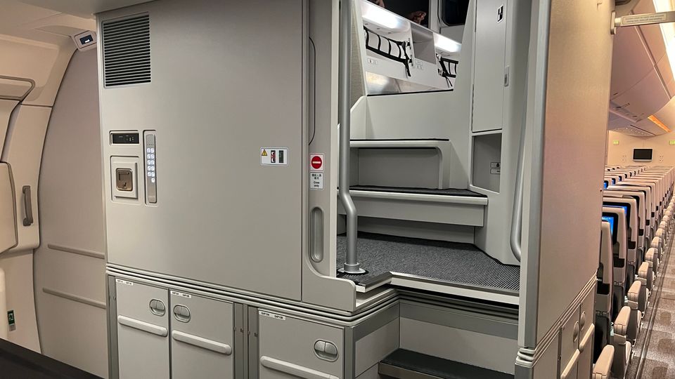 The rest area access onboard Fiji Airways' A350.