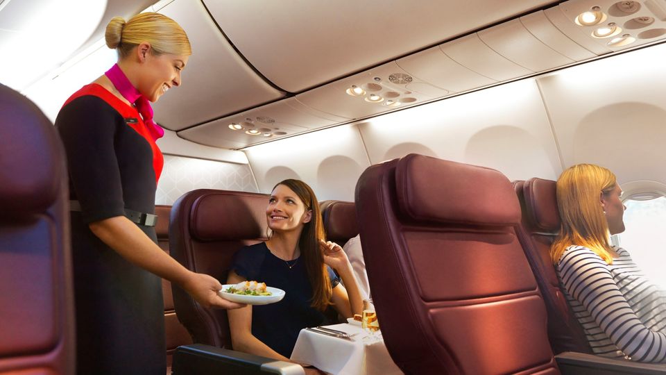 Business class onboard the Qantas 737.