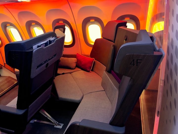 Airbus' A321LR business class 'Settee Corner' concept.