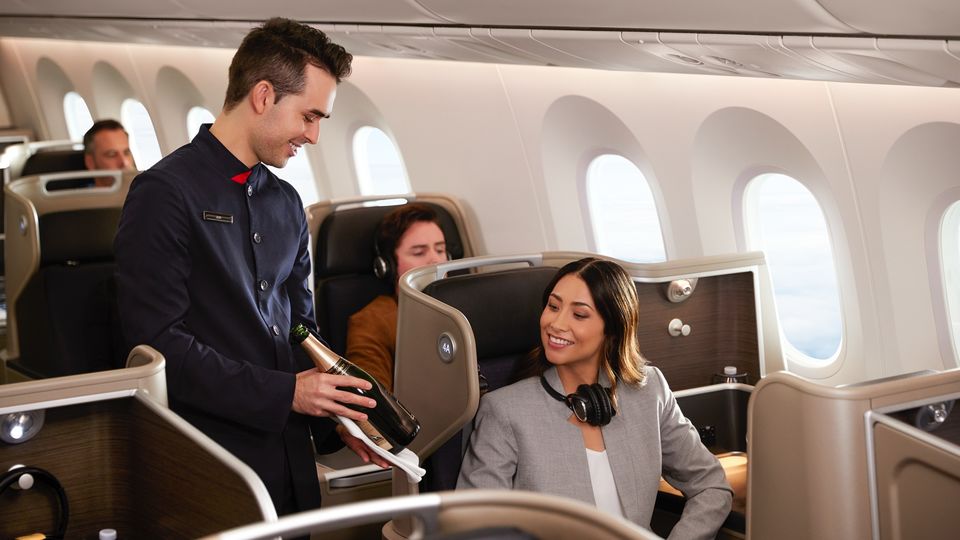 Business class flyers are served one of two different Champagnes.
