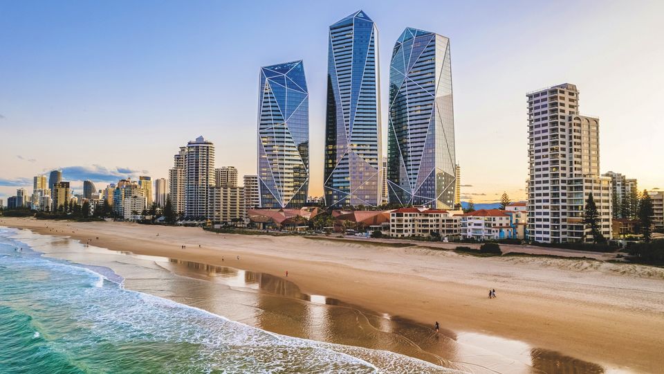 The multifaceted towers of Jewel, home to The Langham Gold Coast.