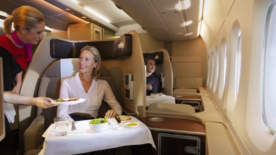 The Sydney-Hong Kong A380 lets some business class passengers travel in the first class suites.