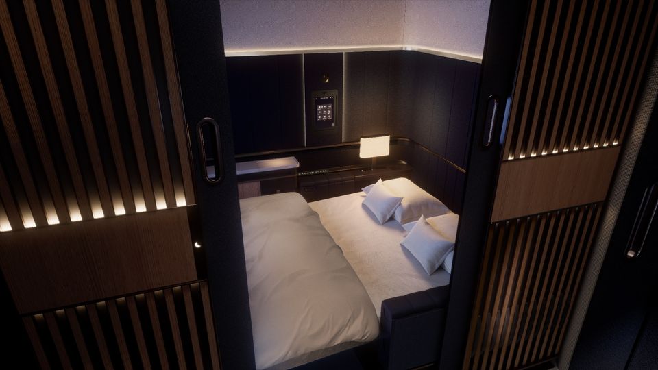 The middle suite in Lufthansa's new A350 Allegris first class.