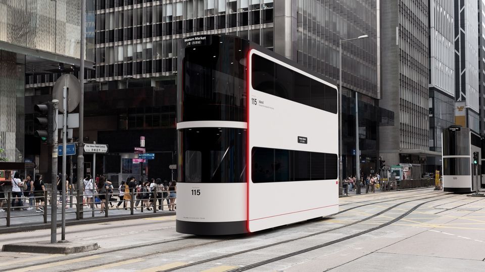 The futuristic 'Island' concept for Hong Kong's trams.
